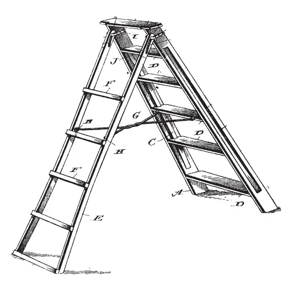 Deze Afbeelding Vertegenwoordigt Zes Stap Ladder Die Opgehangen Aan Bovenkant — Stockvector