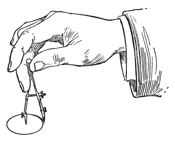 Sombreando Círculo Usando Bússola Para Canto Inferior Direito Desenhando Bases — Vetor de Stock