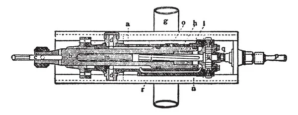 Illustration Represents Function Ingersoll Drill Vintage Line Drawing Engraving Illustration — Stock Vector