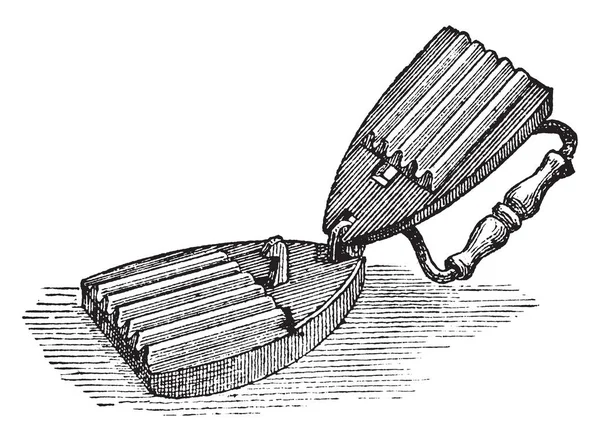 Fluting Iron Dispositivo Para Hacer Flautas Tejido Objeto Vestir Como — Archivo Imágenes Vectoriales