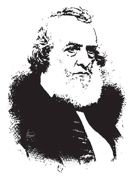 Gideon Welles 1802 1878 Foi Secretário Marinha Dos Estados Unidos —  Vetores de Stock