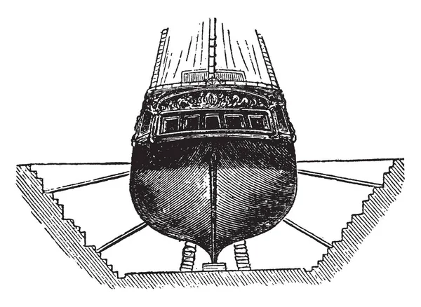 Dry Docks Sont Deux Types Quai Fixe Quai Flottant Dessin — Image vectorielle