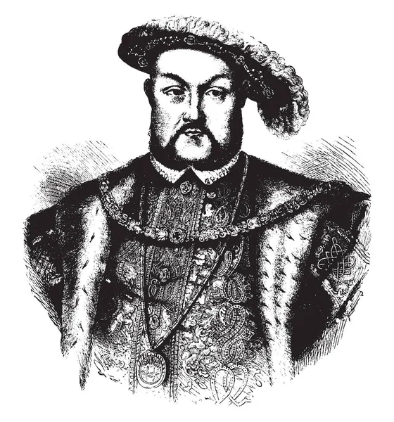 Henrik Viii Kung England Han Var Kung England Från 1509 — Stock vektor