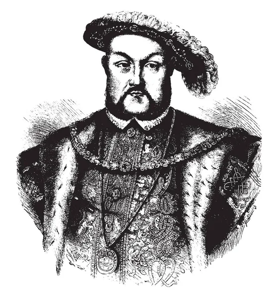 Henry Viii Raja Inggris Adalah Raja Inggris Dari 1509 Sampai - Stok Vektor