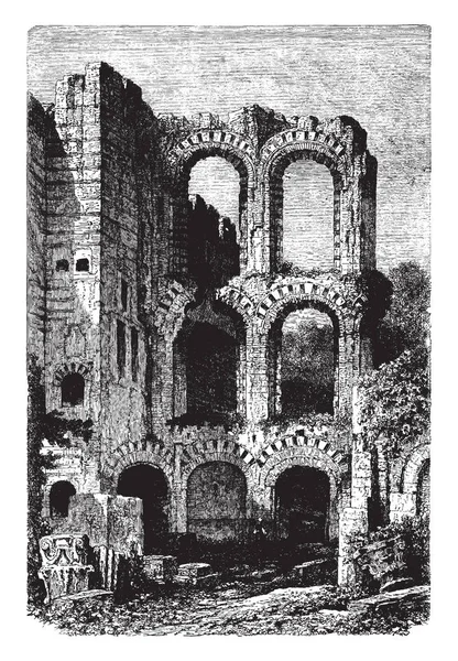 Bains Romains Anciens Induits Transpiration Exposant Progressivement Des Températures Croissantes — Image vectorielle