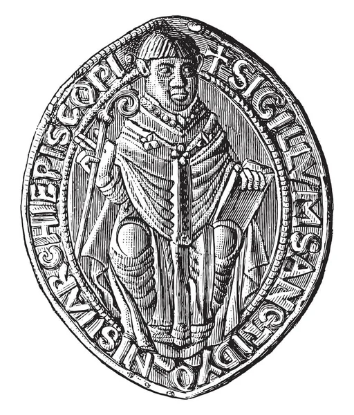 Σφραγίδα Της Μονής Του Saint Denis 12Ου Αιώνα Εκλεκτής Ποιότητας — Διανυσματικό Αρχείο