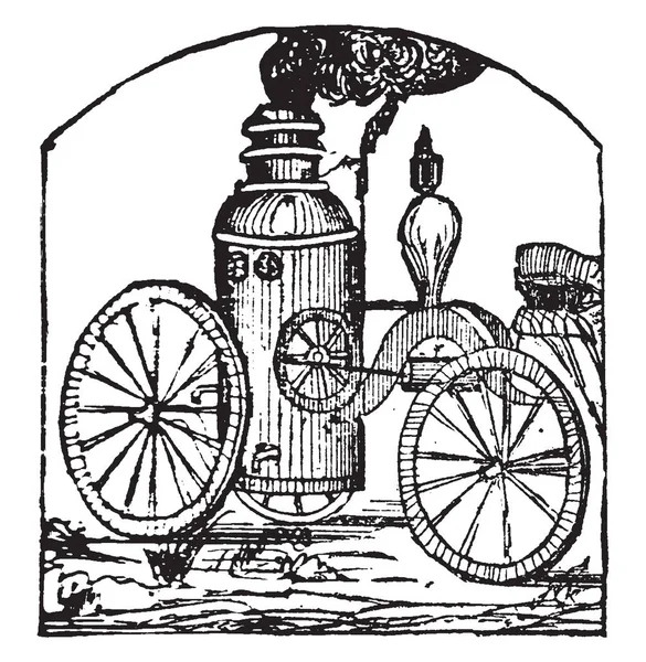 Una Ilustración Del Motor Bomberos Utilizado Para Arrojar Agua Para — Archivo Imágenes Vectoriales