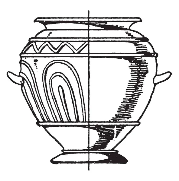 Urne Argile Grise Ornementation Dans Son Relief Son Utilisé Dans — Image vectorielle