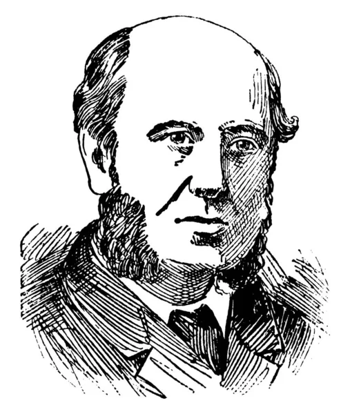 Sir Archibald Geikie 1835 1924 Fue Geólogo Escritor Escocés Dibujo — Vector de stock