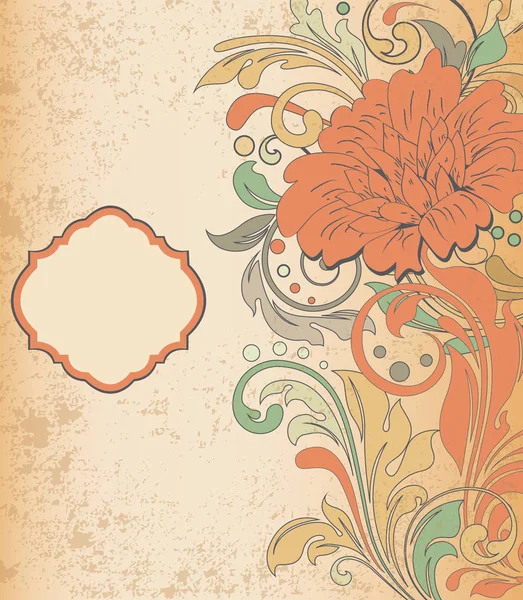 Fondo Vectorial Con Ornamentos Florales Época — Vector de stock