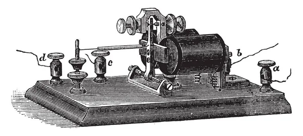 Esta Ilustración Representa Telegraph Relay Donde Muchos Instrumentos Circuito Dibujo — Vector de stock