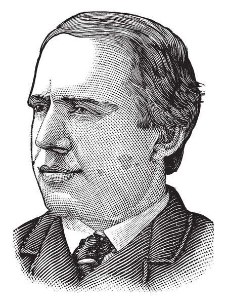 1839 1906 他是来自马里兰州的美国参议员 也是民主党的著名领袖 复古线画或雕刻插图 — 图库矢量图片