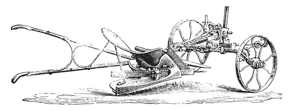 Плуг Гибкостью Экерт Обратный Вид Стены Винтажные Гравированные Иллюстрации Индустриальная — стоковый вектор