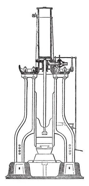 Ilustracja Reprezentuje Funkcji Pracy Nasmyth Hammer Vintage Rysowania Linii Lub — Wektor stockowy