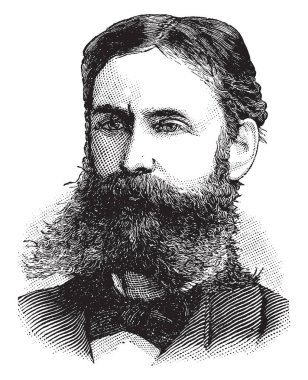 Binbaşı Adolphus W. Greely, 1844-1935, o Amerikan Polar kaşif, Amerika Birleşik Devletleri Ordusu subayı ve bir alıcı onur madalyası, vintage çizgi çizme veya oyma illüstrasyon yapıldı.