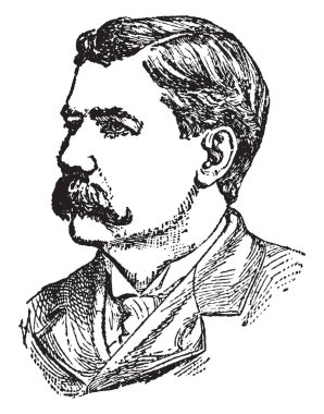 Jonathan P. Dolliver, 1858-1910, o Cumhuriyetçi bir hatip, ABD temsilcisi, o zaman ABD Senatörü Iowa, vintage çizgi çizme veya oyma illüstrasyon yapıldı.