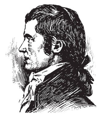 John Marshall, 1755-1835, ABD'li siyasetçi ve dördüncü Baş Yargıç yüksek mahkeme, Amerika Birleşik Devletleri, vintage çizgi çizme veya oyma illüstrasyon biriydi