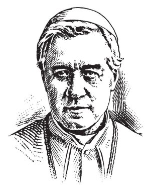 Pius X, 1835-1914, he was Pope from 1903 to 1914, vintage line drawing or engraving illustration clipart