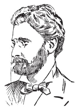 Joseph Pulitzer, 1847-1911, St Louis Post Dispatch ve New York Dünya, vintage çizgi çizme veya oyma illüstrasyon bir gazete yayıncısı olduğunu