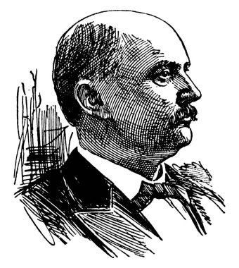 Charles F., 1845-1896, o Crisp bir ABD'li politikacı, Demokrat, gümüş para birimi, vintage çizgi çizme veya oyma illüstrasyon giriş desteklenen milletvekili Georgia ve bize temsilcisi