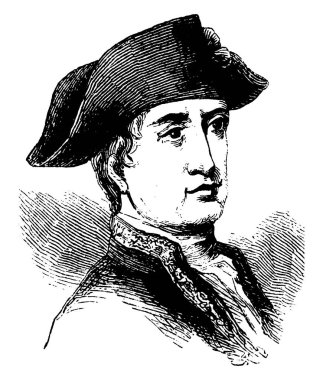 Vikont Viomenil, o bir Amerikan Devrimi, vintage çizgi çizme veya oyma illüstrasyon sırasında generaldi