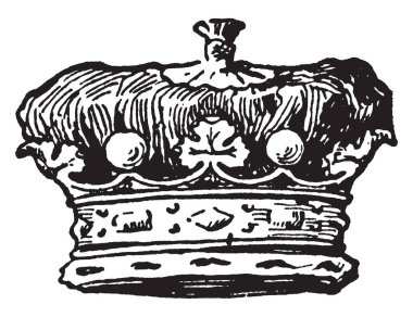 Bir dairesel taç, vintage çizgi çizme veya oyma illüstrasyon Marquess olduğunu.