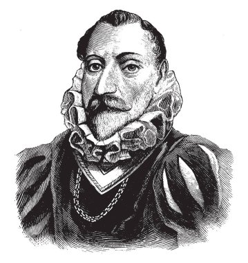 Christopher Columbus bu. Christopher Columbus Cenova, vintage çizgi çizme veya oyma illüstrasyon doğumlu bir explorer yapıldı..