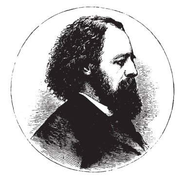 Alfred Tennyson, 1809-1892, o şairi Büyük Britanya ve İrlanda, vintage çizgi çizme veya oyma illüstrasyon yapıldı.