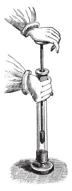 Bu örnekte işlev yangın şırınga, vintage çizgi çizme veya oyma illüstrasyon temsil eder..