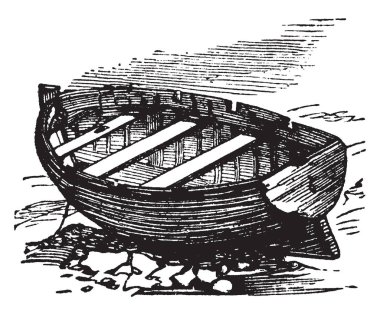 El sanatları, vintage çizim için yelken veya illüstrasyon oyma iki gemi direği olan yawl.