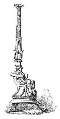 Etrüsk Pyres, vintage illüstrasyon kazınmış.