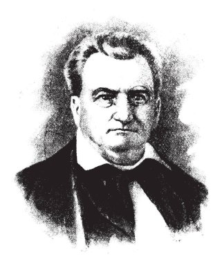 John Milton, 1807-1865, ABD'li siyasetçi ve beşinci'nin Florida, vintage çizgi çizme veya oyma illüstrasyon biriydi