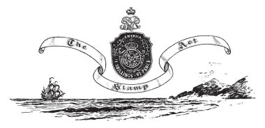 Başka bir pul Yasası., vintage çizim temsil eden veya illüstrasyon oyma bir mühür.