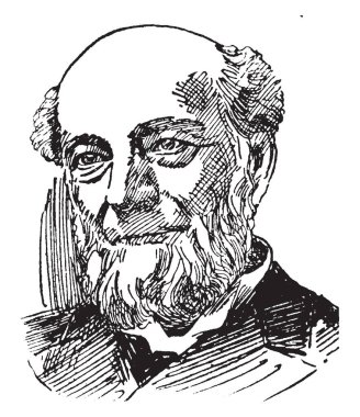 Bishop J. H. Vincent, 1832-1920, o bir Amerikan bishop Metodist Piskoposluk Kilisesi, vintage çizgi çizme veya oyma illüstrasyon yapıldı.