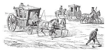 Yukarıda bir runner (on sekizinci yüzyıl) taşıma, vintage illüstrasyon kazınmış. Endüstriyel ansiklopedi E.-O. Lami - 1875