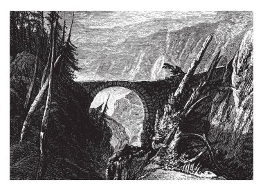 Şeytan'ın Liber Studiorum, vintage çizgi çizme veya oyma illüstrasyon köprüdür.