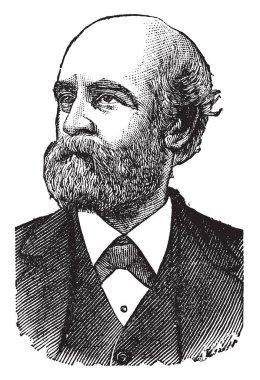 Henry George, 1839-1897, o bir Amerikan politik iktisatçı ve gazeteci, çalışmalarıyla devam eden ünlü ve yoksulluk içinde 1879, vintage çizgi çizme veya oyma illüstrasyon yapıldı.