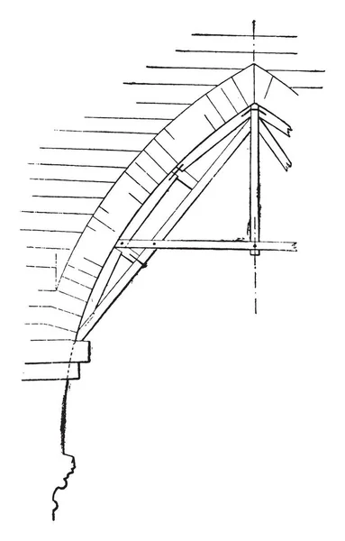 Percha Arco Apuntado Ilustración Grabada Vintage Enciclopedia Industrial Lami 1875 — Archivo Imágenes Vectoriales