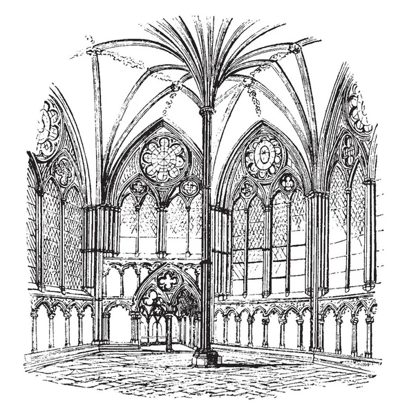 Hoofdstuk House Salisbury Cathedral Architectuur Gebouw Ruimte Deel Van Een — Stockvector