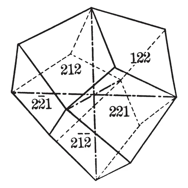 この図を表す三角十二面体 ビンテージの線描画や彫刻イラスト — ストックベクタ