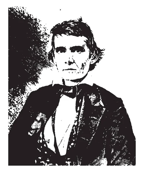 アレクサンダー スティーヴンズ 1812 1883 彼はアメリカの政治家 アメリカ南北戦争そしてジョージア ビンテージの線描画や彫刻イラストの知事の間にアメリカの同盟州の副大統領 — ストックベクタ
