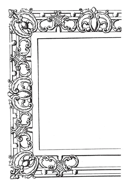 桌顶矩形框架 用于桌子 复古线条画或雕刻插图 — 图库矢量图片