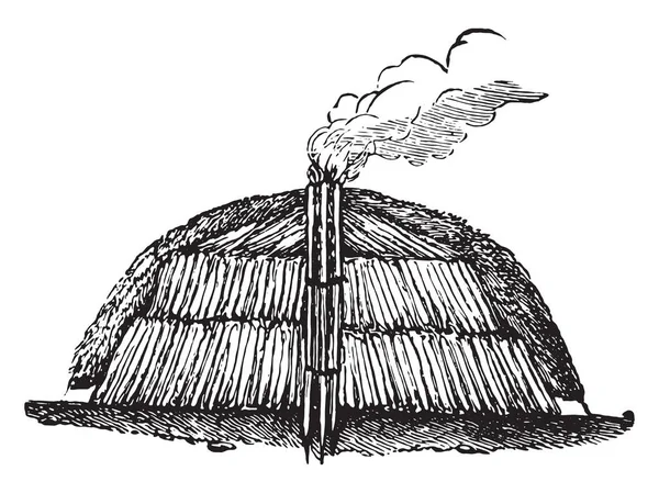 Tipo Rueda Generalmente Utilizado Francia Para Carbonización Madera Bosque Ilustración — Archivo Imágenes Vectoriales