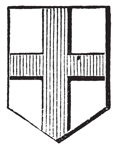 Kreuz Ist Eine Ehrenvolle Gewöhnliche Alte Linienzeichnung Oder Gravierillustration — Stockvektor