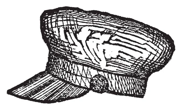 帽子是头部的掩护 复古线条画或雕刻插图 — 图库矢量图片