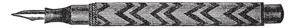 Фонтанная Ручка Перо Перьев Макаронная Ручка Рисунок Винтажной Линии Гравировка — стоковый вектор
