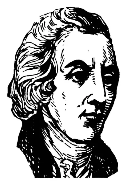 詹姆斯 史密斯 1719 1806 他是美国律师和签署美国独立宣言代表宾夕法尼亚州 复古线条画或雕刻插图 — 图库矢量图片