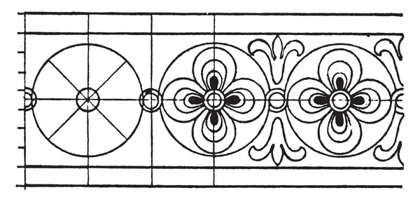 Łaciński Evangeliarum Rozeta Zespołu Jest Design Viii Wieku Kwiat Został — Wektor stockowy