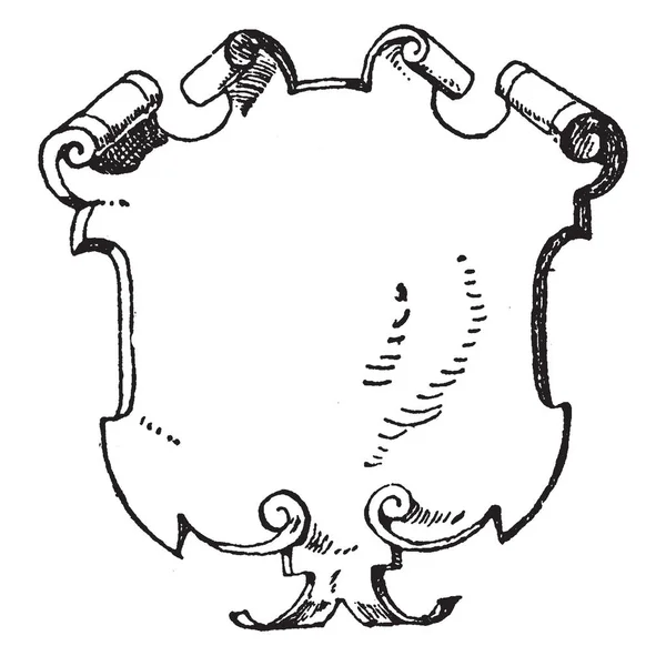 Немецкий Щит Представляет Собой Орла Отображается Соболя Томящийся Винтажный Рисунок — стоковый вектор