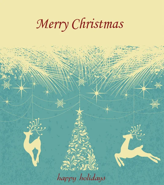 Joyeux Noël Carte Vœux Illustration Vectorielle — Image vectorielle